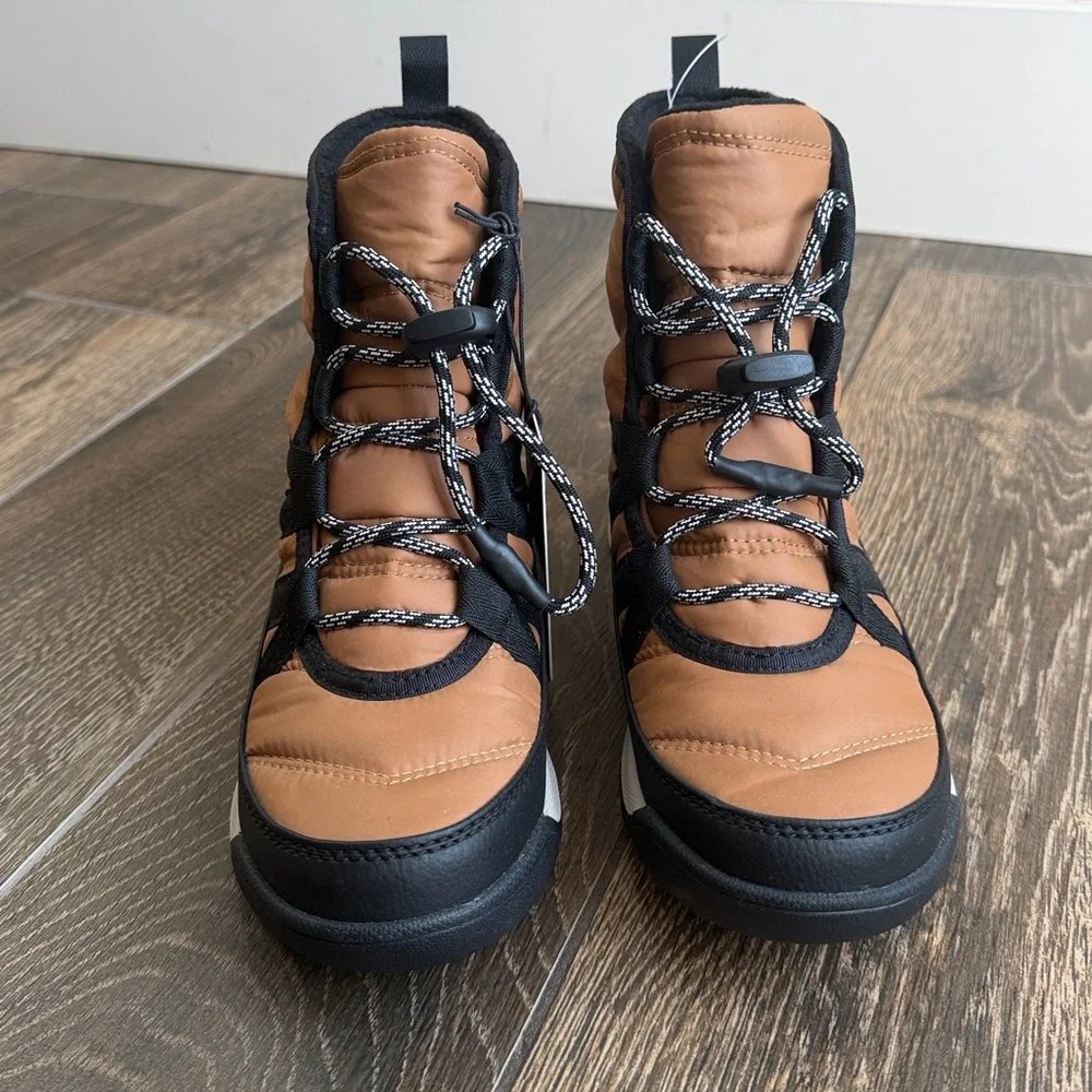 Sorel Girls’ Whitney II Elk/Black Short Lace Up Waterproof Boots—2